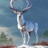 The White Deer Diamond Painting