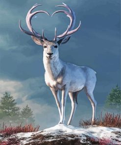 The White Deer Diamond Painting