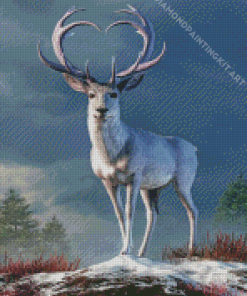 The White Deer Diamond Painting