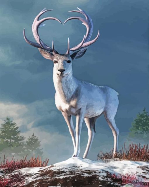 The White Deer Diamond Painting