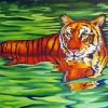 Tiger In Water Diamond Painting