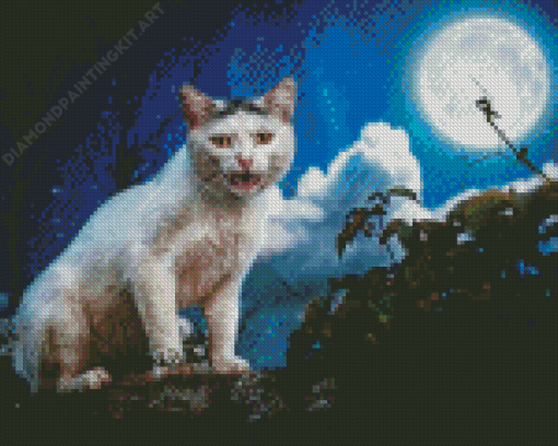 Cat And Moon Diamond Painting