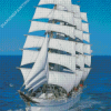 White Ship Diamond Painting