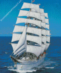 White Ship Diamond Painting