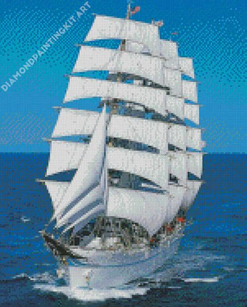 White Ship Diamond Painting