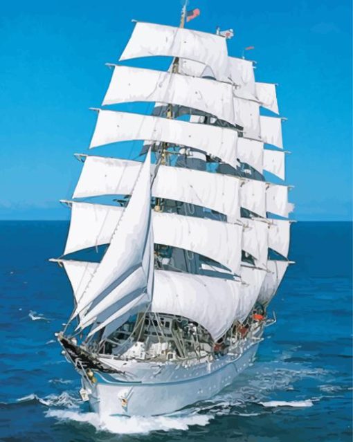 White Ship Diamond Painting