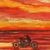 Motorcycle At Sunset Diamond Painting