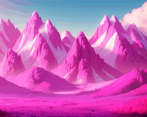 Pink Mountains Diamond Painting