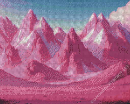 Pink Mountains Diamond Painting