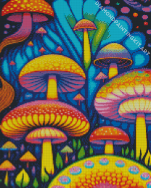 Psychedelic Mushroom Diamond Painting