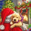 Santa And Puppy Diamond Painting