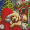 Santa And Puppy Diamond Painting