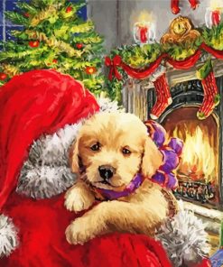 Santa And Puppy Diamond Painting