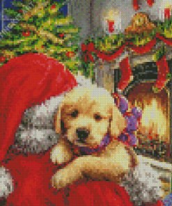 Santa And Puppy Diamond Painting