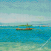 Boat In Sea Diamond Painting