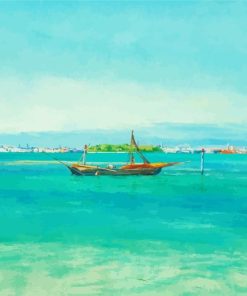 Boat In Sea Diamond Painting