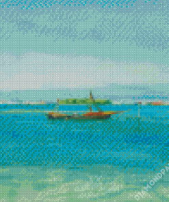 Boat In Sea Diamond Painting