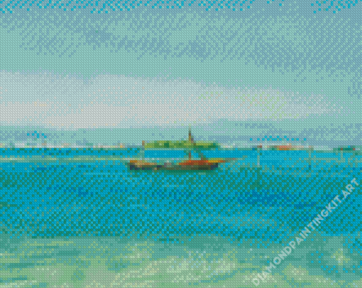 Boat In Sea Diamond Painting