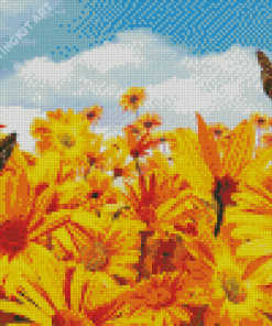 Butterflies In Sunflower Diamond Painting