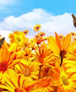 Butterflies In Sunflower Diamond Painting