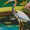 Heron In Garden Diamond Painting