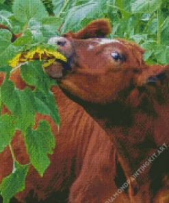 Cow In Field Diamond Painting