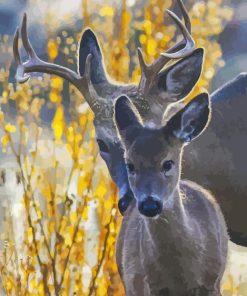 Doe And Fawn Animals Diamond Painting