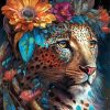 Floral Jaguar Diamond Painting