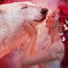 Girl Kissing Bear Diamond Painting