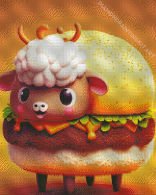 Lamb Burger Diamond Painting