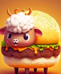 Lamb Burger Diamond Painting