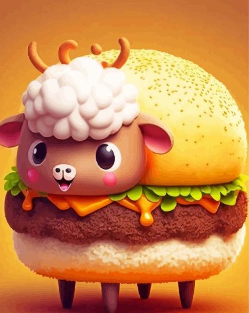 Lamb Burger Diamond Painting