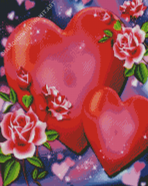 Love Flowers Heart Diamond Painting