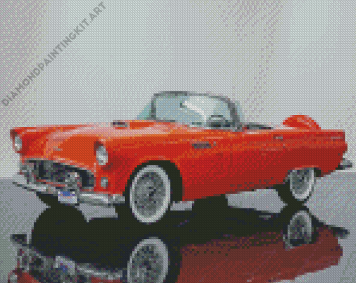 Orange Ford Thunderbird Diamond Painting