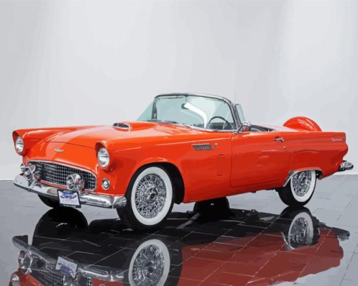 Orange Ford Thunderbird Diamond Painting