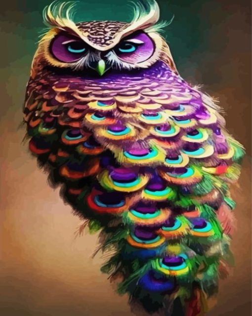 Purple Owl Diamond Painting