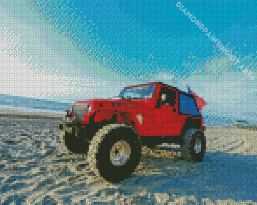 Jeep And Beach Diamond Painting