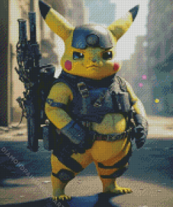 Soldier Pikachu Diamond Painting