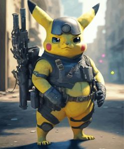 Soldier Pikachu Diamond Painting