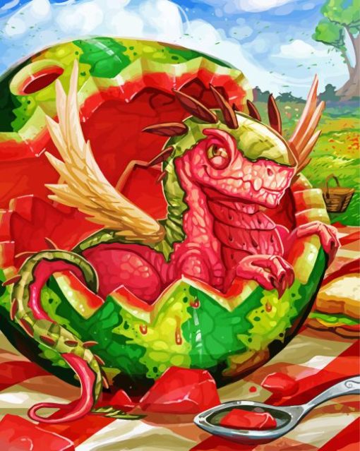 Watermelon Dragon Diamond Painting