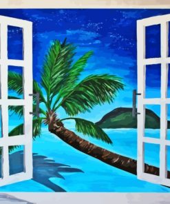 Window To Beach Diamond Painting