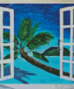 Window To Beach Diamond Painting