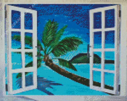 Window To Beach Diamond Painting