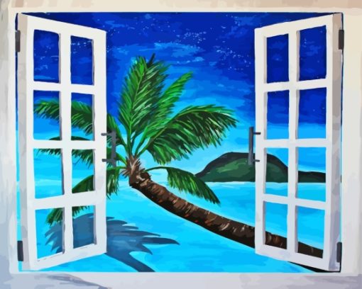 Window To Beach Diamond Painting