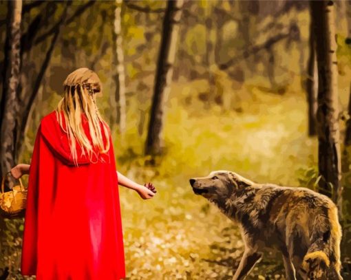 Woman And Wolf Diamond Painting