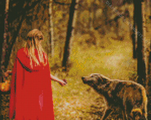 Woman And Wolf Diamond Painting