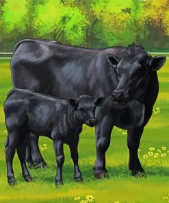 Aberdeen Angus Cows Diamond Painting