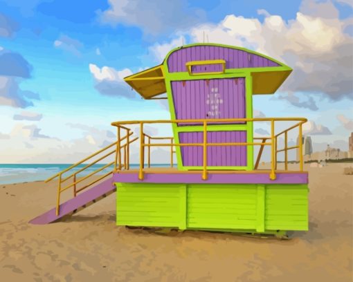 Life Guard Huts Diamond Painting