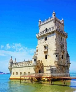 Belem Tower Lisbon Portugal Diamond Painting