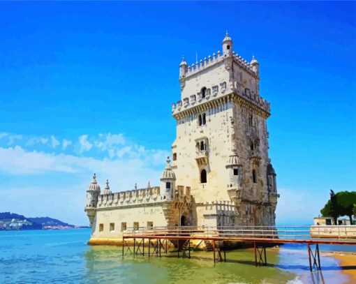 Belem Tower Lisbon Portugal Diamond Painting